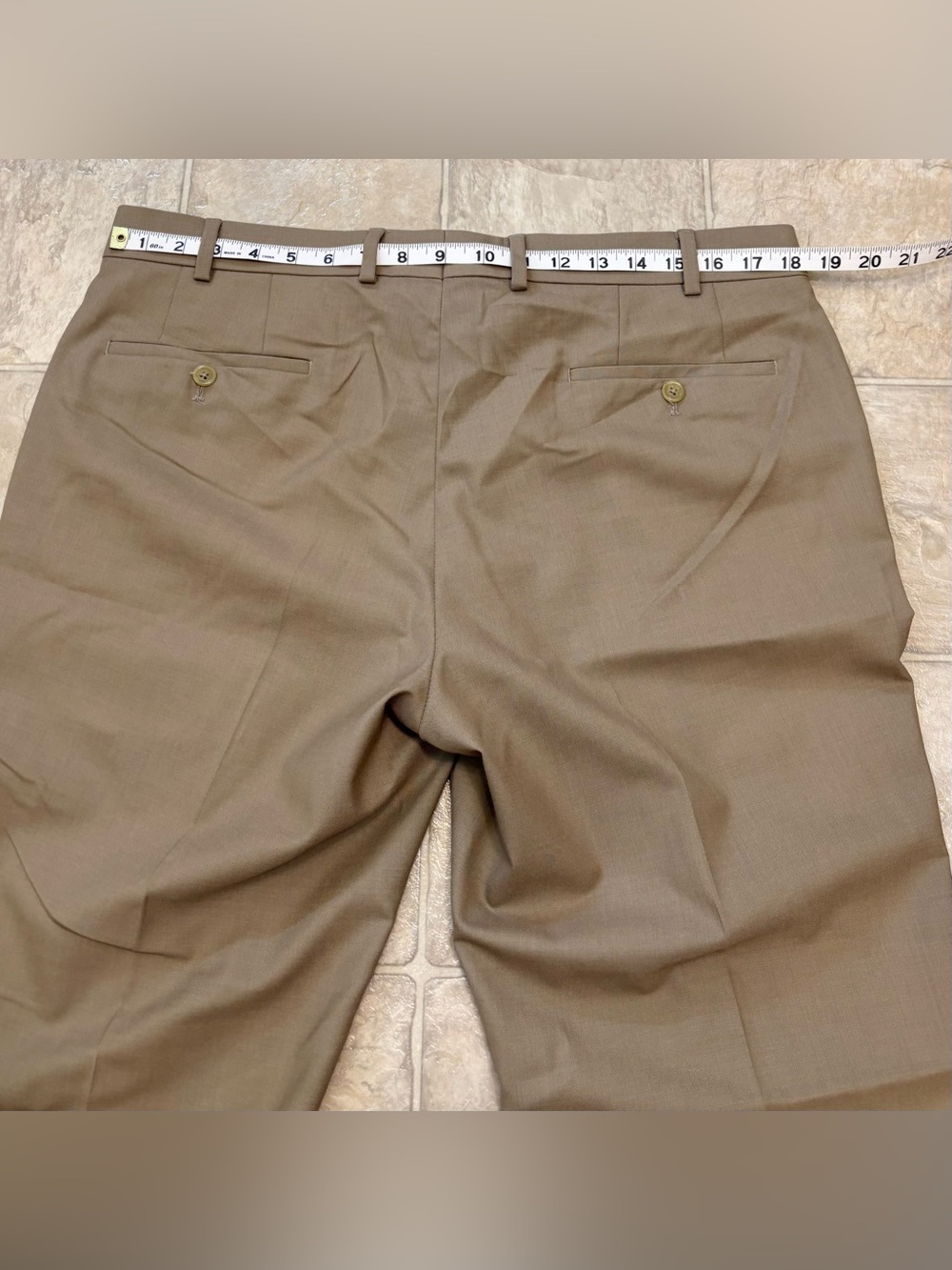 Lauren Ralph Lauren Total Comfort 100% Wool Men's Trouser, 36x30, Khaki/Taupe - Picture 6 of 15